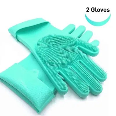 2 Pcs Magic Silicone Dish Washing Gloves