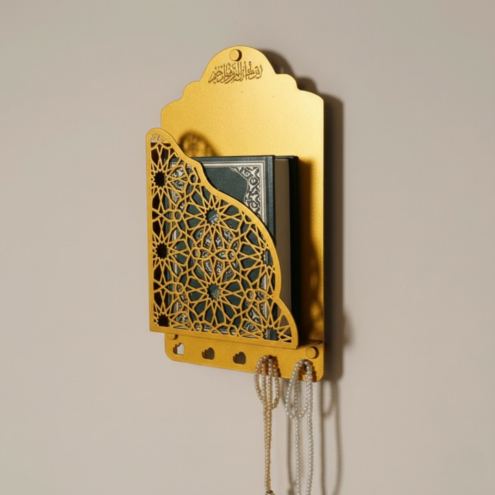 Quran Box for Wall with Tasbih Hangers
