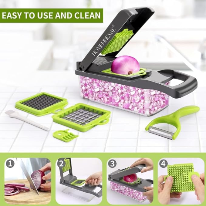 16-in-1 Multifunctional Vegetable Chopper & Mandoline Slicer