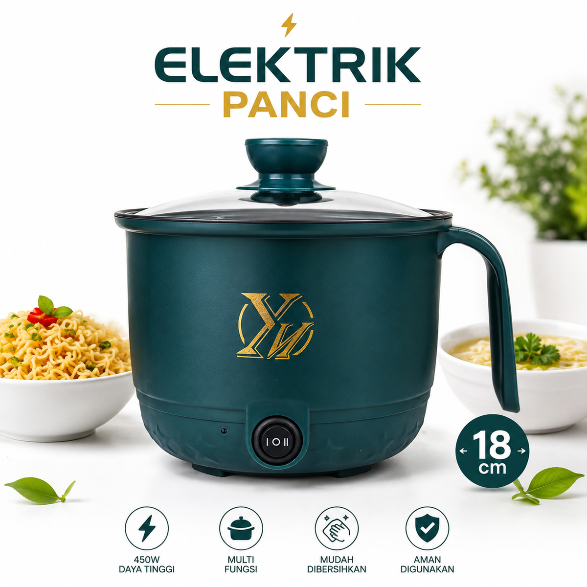 Electric Panci Mini Non-Stick Cooking Pot – 600W Multi-Functional Electric Cooker