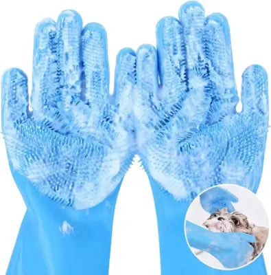 2 Pcs Magic Silicone Dish Washing Gloves