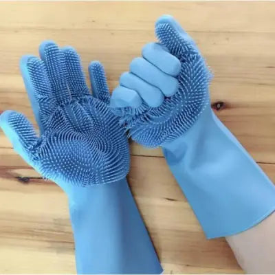 2 Pcs Magic Silicone Dish Washing Gloves