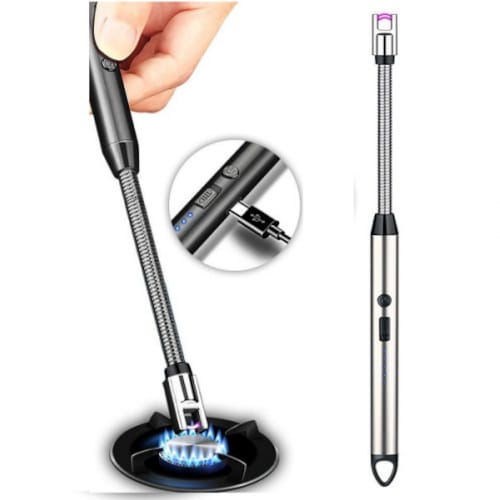 Electric Arc BBQ Lighter – USB Rechargeable Windproof Flexible Long Neck Plasma Lighter for Kitchen Stove, Candles & Outdoor Camping
