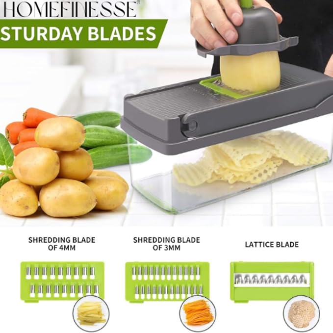 16-in-1 Multifunctional Vegetable Chopper & Mandoline Slicer