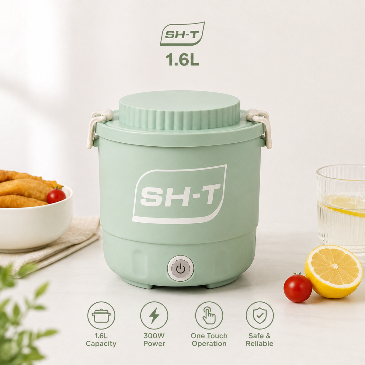 Multifunctional 1.6L Electric Cooking Pot – Portable Non-Stick Mini Cooker with One-Touch Control for Rice, Soup, Frying & Boiling