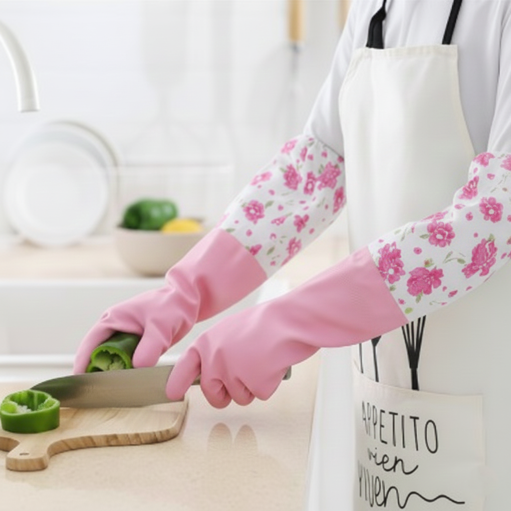 Rubber Cleaning & Kitchen Dishwashing Gloves