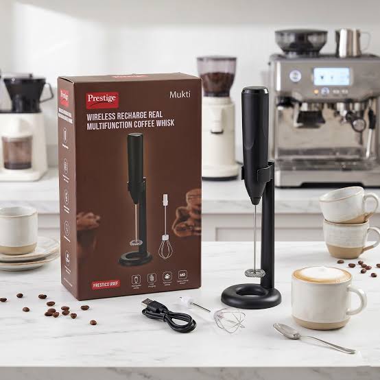 Prestige Mukt 2-in-1 Rechargeable Coffee Foamer & Milk Frother