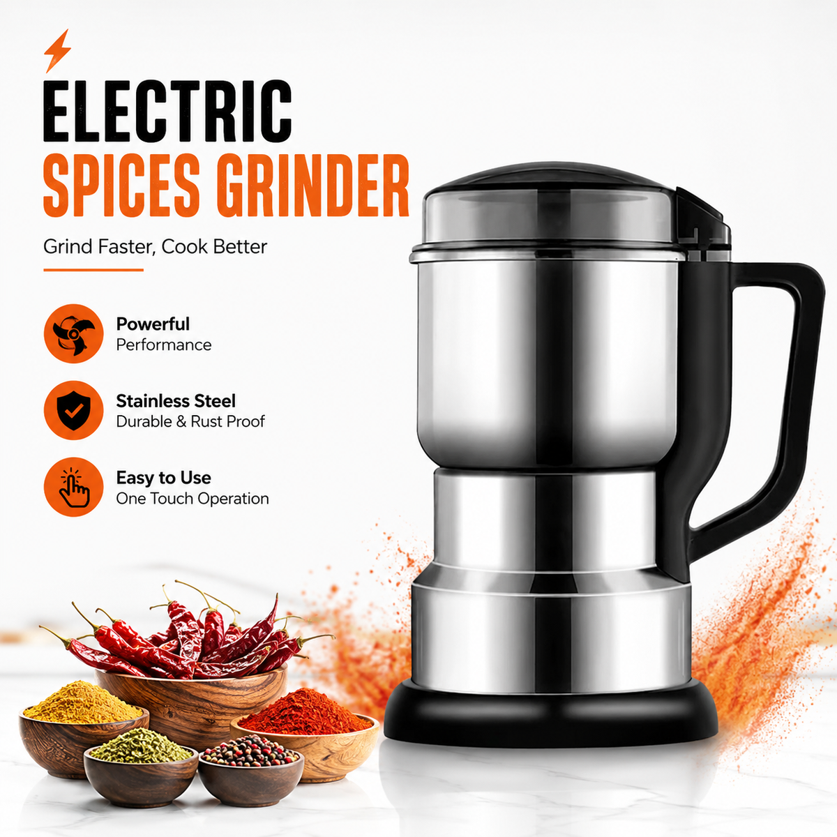 Multifunctional Electric Stainless Steel Food Grinder 1500W
