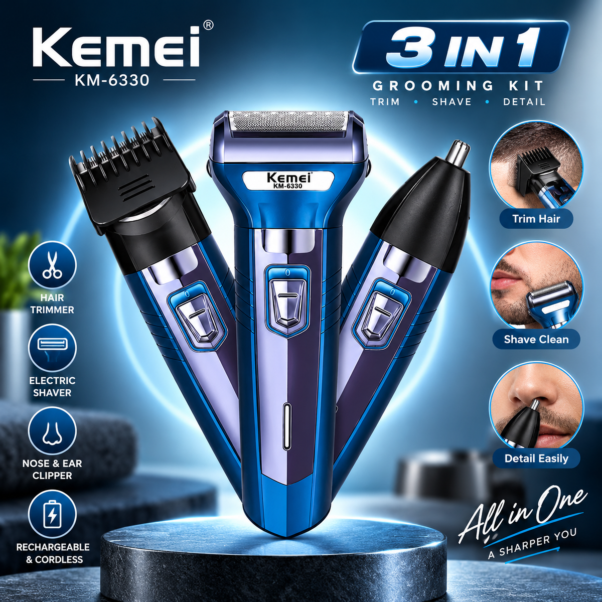 Premium Stainless Steel Manual Nose Hair Trimmer
